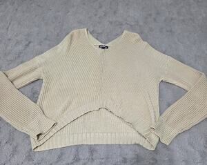 FRESHMAN Tan V-neck Sweater Womens Size Large